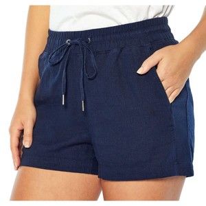GAP Navy Blue Linen Shorts  Size Small Pull On Drawstring Comfort 3" Inseam New